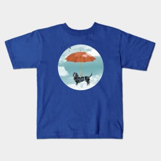 Dachshund Red Umbrella Kids T-Shirt